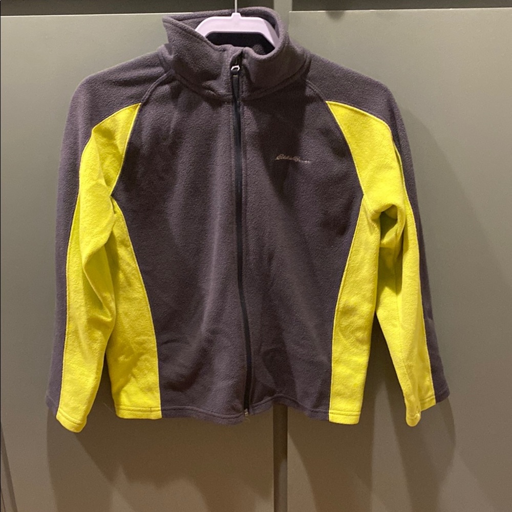 Eddie Bauer Kids Gray and Yellow Fleece Jacket